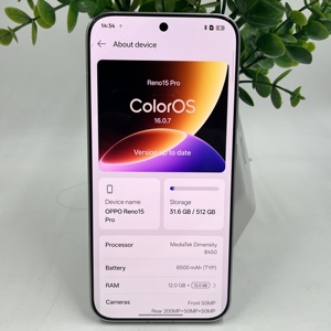 Smartphone débloqué d'occasion en gros OPPO <span class=keywords><strong>Reno</strong></span> 15 <span class=keywords><strong>Pro</strong></span> 5G <span class=keywords><strong>6</strong></span>,78" 120Hz AMOLED Dimensity 8450 Appareil photo 200MP 6500mAh 12Go 256Go - Product Image 6