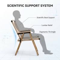 Kursi Lipat Ergonomis untuk Luar Ruangan dengan Sandaran Tangan Kayu Beech dan Rangka Baja Karbon Tahan Lama untuk Berkemah