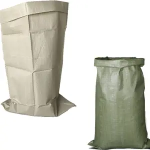 绿色编织聚丙烯麻袋60厘米x 100厘米，适用于大型可重复使用沙袋