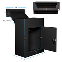JH-Mech personnalisé pré-percé trou de montage Portable multifonctionnel noir Parcel Lock Drop Box pour porche cour