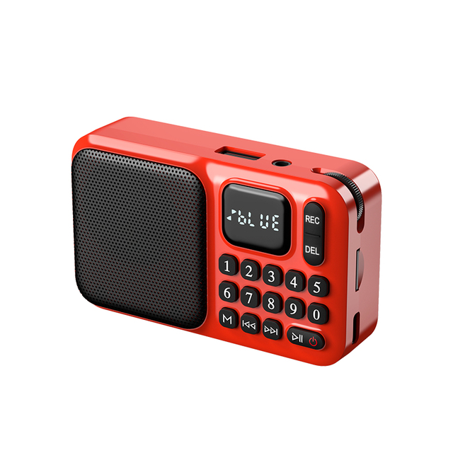 Portable Rechargeable FM Radio Player with Multi-Function Card Slot for Bluetooth Speaker Elderly Made of Plastic