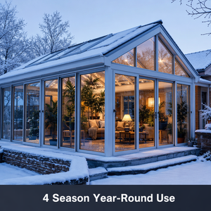 Véranda panoramique en verre isolant, serre de luxe pour villa, <span class=keywords><strong>solarium</strong></span> extérieur, salle de jardin toute l'année en aluminium à rupture de pont thermique, OEM - Product Image 4