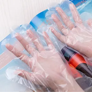 Household PE Clear Color Plastic Polythene Disposable Glove Plastic Gloves Wholesale