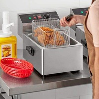 Rôtissoire à poulet de table Marupin à double tête 6L pour frites et beignets, usage commercial, panier en acier inoxydable de haute qualité