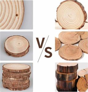 Rodajas de Madera Circulares de 3cm-20cm, Pino Natural sin Acabado, Lujo Hecho a Mano, Cuidado Personal, Pintura, Discos de Corteza de Árbol, Patrón Alfabético - Product Image 6