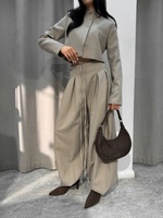 Costume de blazer pour femme de style européen et américain, haut de gamme, nouveau modèle printemps, ensemble deux pièces, pantalon large, haut à manches longues, tendance