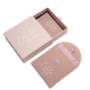 Newest Suede microfiber jewelry pouches with velvet foam insert pad and box