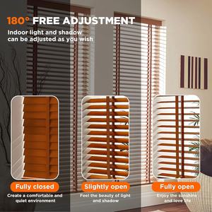 इनडोर खिड़कियों के लिए लकड़ी के ब्लाइंड्स: ठोस लकड़ी के ब्लैकआउट अंधा और रंग, काले बाहर गोपनीयता क्षैतिज अंधा - Product Image 4