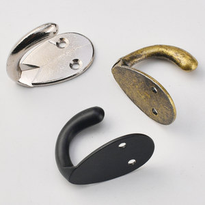 Wall-mounted Zinc Alloy Coat <b>Hooks</b> Silver Antique Bronze <b>Black</b> Wardrobe Hanger Single <b>Hook</b> for Coat Cap - Product Image 2
