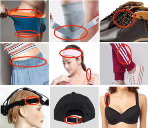 Tùy chỉnh màu đen Polyester Spandex đàn hồi Jacquard ban nhạc với Stereoscopic Logo nâng cao hiệu ứng - Product Image 2