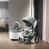 Nouvelle poussette bébé pliable légère sur mesure 3-en-1 en aluminium avec siège auto et trotteur à quatre roues