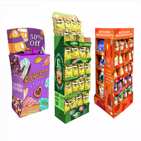 Étagères de présentation de supermarché en carton pliables, écologiques et modernes, personnalisées pour les en-cas et les chips