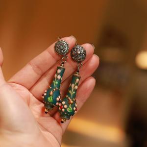 Vefiery Vintage Nepalese Lampwork Glass <b>Earrings</b> Antique Murano Glass Ethnic Women Dangle Huggie <b>Earrings</b> Wholesale - Product Image 1