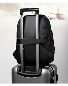 Высокое качество черная искусственная кожа сумки для ноутбука Водонепроницаемая молния студенческий школьный рюкзак - Product Image 5