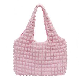 Bolso de Hombro Suave y Esponjoso Popular, Bolsos Tote de Mujer con Diseño de Gofre, Bolso Grande Tipo Nube Burbuja - Product Image 1