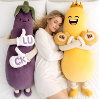 Peluche Squishy en forme d'aubergine et de banane, coussin corporel anti-stress, certifiée CE CPC, en stock, OEM ODM