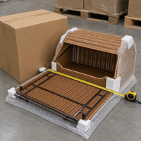 Lit pour chat en rotin PE YAOYUE, style tiroir tissé avec cadre en fer - Maison pour chat respirante et durable, 2 tailles