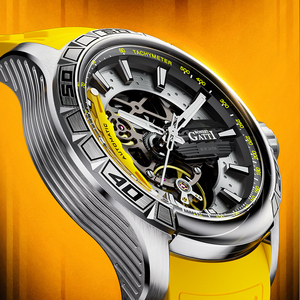 Bonest Gatti Men <b>Automatic</b> Mechanical <b>Chronograph</b> Racing Steering Wheel Design Watch Waterproof 30m Rubber Band Luminous BG4005 - Product Image 4