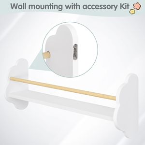 Juego de 3 Estantes Blancos para Cuarto de Niños, Estantes Flotantes de Madera, Estantes de <span class=keywords><strong>Pared</strong></span>, Estantería <span class=keywords><strong>Infantil</strong></span> para Libros, Estantería Flotante para Dormitorio - Product Image 5