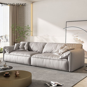 Nouveau canapé sectionnel modulaire en cuir d'intérieur minimaliste canapés de salon petit canapé <span class=keywords><strong>causeuse</strong></span> <span class=keywords><strong>2</strong></span> <span class=keywords><strong>places</strong></span> gris à <span class=keywords><strong>vendre</strong></span> - Product Image 4