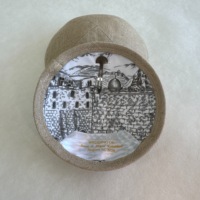 YARMULK Kippa en lin beige avec broderie de logo personnalisé, 4 panneaux, pour mariage juif, Bar Mitzvah, Judaica