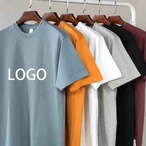 T-shirts décontractés pour hommes en coton 100% personnalisés, tissés, grande taille <span class=keywords><strong>XXL</strong></span>, impression de logo, 220 grammes, couleur unie, vente en gros - Product Image 1