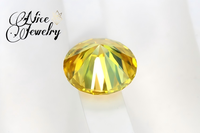 Belle pierre de moissanite ronde jaune doré, pierre libre colorée, cabochon de moissanite, pierre centrale en moissanite