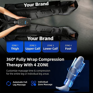 Système de récupération sportive par massage, bottes à compression d'air à 4 chambres pour machine de massage des pieds et des jambes - Product Image 3