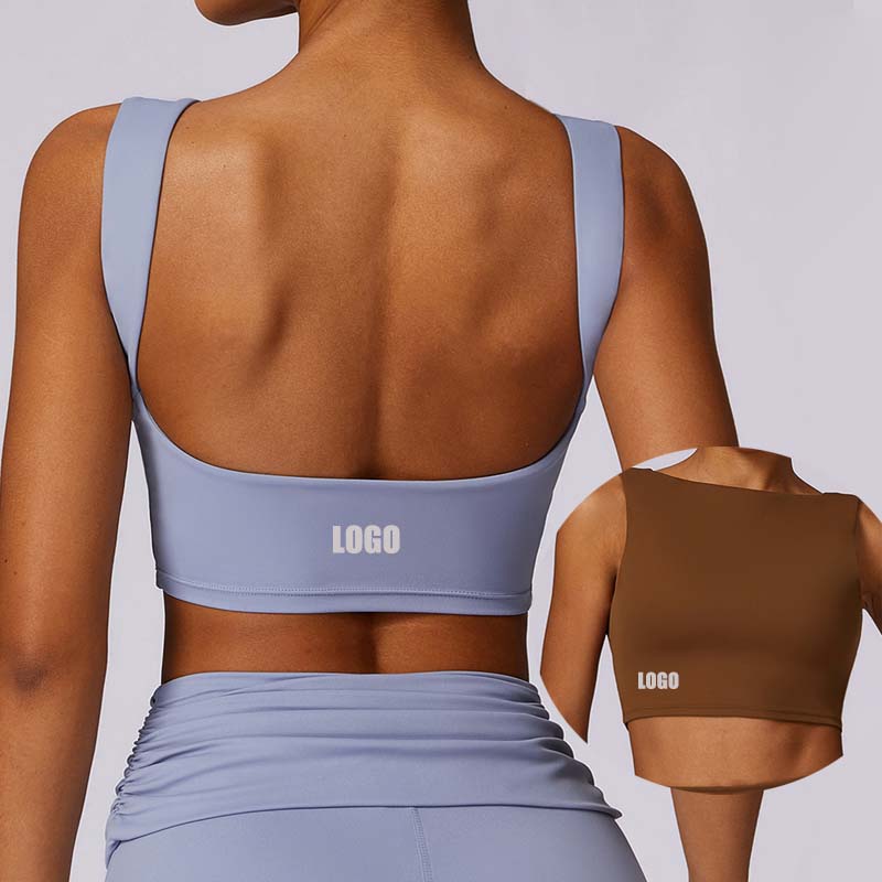 SHINBENE High Neck Longline Gym Sports Bras Padded Workout Crop Tank Tops With Built In Bra
