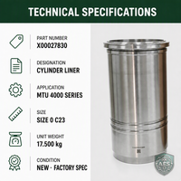 Chemise de cylindre X00027830 00027830 pour moteur diesel, pièces de rechange pour générateur marin, compatible avec piston MTU