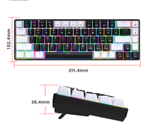 68-Key RGB Lighting PC Gaming Keyboard Mechanical 2.4Ghz Interface Type C Connection Three Modes with Keycap Product for Gamers