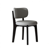 Massivholz Leder-Polster Esszimmerstuhl Leichter Luxus Creme Nordisch Italienisches Modernes Design Weiche Rückenlehne Langlebige Wohnmöbel