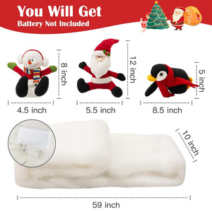 DIY Christmas Staircase Railing Decoration Set Soft Faux <strong>Snow</strong> <strong>Blanket</strong> with Plush Dolls Santa Figurines for Home Mall Winter - Product Image 4