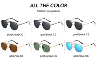 Gafas de Sol Clásicas Premium Populares con Montura de Doble Puente, Lentes de PC Anti-Reflejantes, Montura Metálica Poligonal Moderna, Unisex