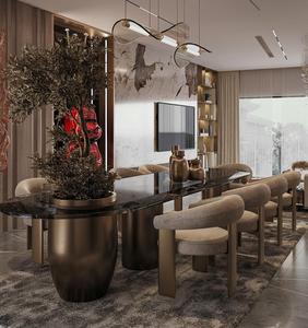 Ghế ăn hiện đại sang trọng bằng thép không gỉ, bọc da PU, dành cho nhà hàng, khách sạn, đám cưới và gia đình - Product Image 2