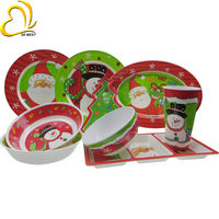 Ensemble de vaisselle en mélamine écologique de nouveau style de l'usine SEBEST assiettes et vaisselle de Noël en plastique