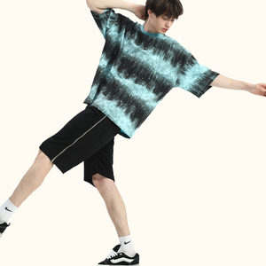 Maglietta da uomo in cotone oversize <span class=keywords><strong>T</strong></span>-<span class=keywords><strong>Shirt</strong></span> Streetwear a blocchi colorati con stampa <span class=keywords><strong>Online</strong></span> - Product Image 4