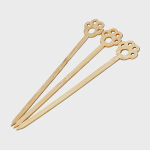 Brochetas de paleta de bambú planas naturales con logotipo personalizado Brochetas de bambú para barbacoa al por mayor de grado alimenticio - Product Image 3