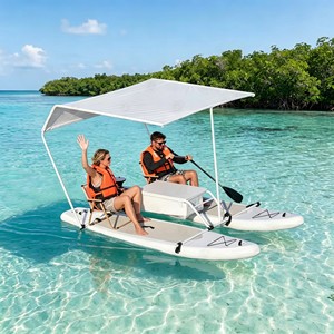 Yate Deportivo Inflable de PVC para 2-4 Personas, Tabla de Paddle Surf, Pontón de Pesca, Catamarán Inflable Portátil con <span class=keywords><strong>Pedales</strong></span> - Product Image 5