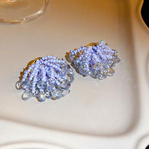 Anting-anting persegi berlipat pemblokir warna <span class=keywords><strong>Jelly</strong></span> jarum perak anting-anting desain kecil anting-anting fantasi Premium wanita grosir - Product Image 3