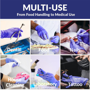 Biểu Tượng Tùy Chỉnh 100Pcs Y Tế Cấp Dùng Một Lần Màu Xanh Nitrile Thi Găng Tay Bột Miễn Phí Cao Su Miễn Phí - Product Image 5