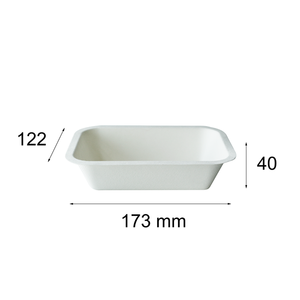 Emballage de moulage de pulpe de bagasse de canne à sucre biodégradable compostable sans PFAS plateau alimentaire avec couvercle pour service de gelée de nouilles à <span class=keywords><strong>sushi</strong></span> - Product Image 6