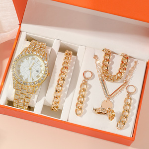 IStapromo regalo 6 in 1 orologio da donna Set di 5 pezzi nuovo orologio al quarzo Set regalo orologio colorato orecchini braccialetto gioiello Set - Product Image 3