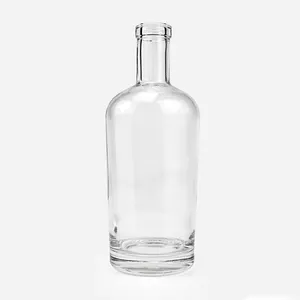 Custom 300ml 500ml 700ml Vodka Whisky Liquor Gin Rum Brandy Spirit Glass 700ml Spirit Bottle