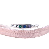 Bague coréenne en laiton couleur argent avec zircon pour femme, style rétro, motif floral color-block, pour l'index