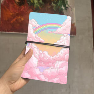 A6 2025 6 fori raccoglitore quaderno economico Look elegante ideale per tornare a scuola regalo Onboarding note dell'ufficio con nuvole Ra - Product Image 3