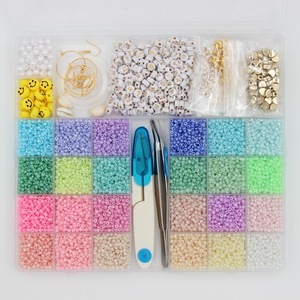 Pendientes transfronterizos, joyería, cuentas de vidrio DIY, cuentas coloridas, cuentas de vidrio de 3mm, traje con herramientas - Product Image 3