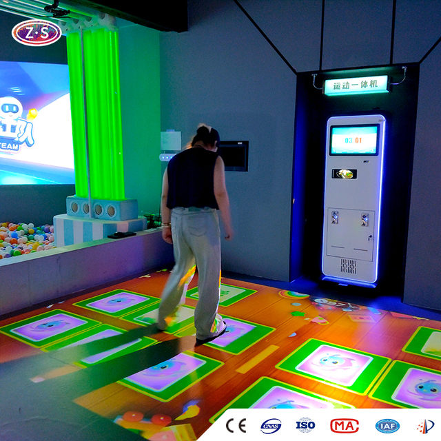 Portable Immersive Motion Sensing Game Station Mobile Interactive Floor Projector for Family Groups