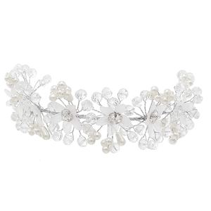 Diademas hechas a mano con perlas de cristal y flores, <span class=keywords><strong>tocados</strong></span> de hojas, <span class=keywords><strong>tocados</strong></span> <span class=keywords><strong>para</strong></span> novia, accesorios <span class=keywords><strong>para</strong></span> el cabello de boda - Product Image 2
