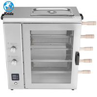 Four à gaz rotatif commercial en acier inoxydable 2024, machine à rôtir le poulet durable pour l'équipement de restauration hôtelière